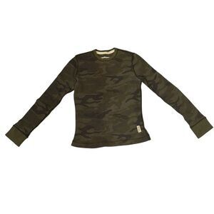 Hollister camouflage Green Long Sleeve Tee Performance Fit 100% Cotton size M